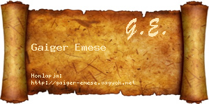 Gaiger Emese névjegykártya